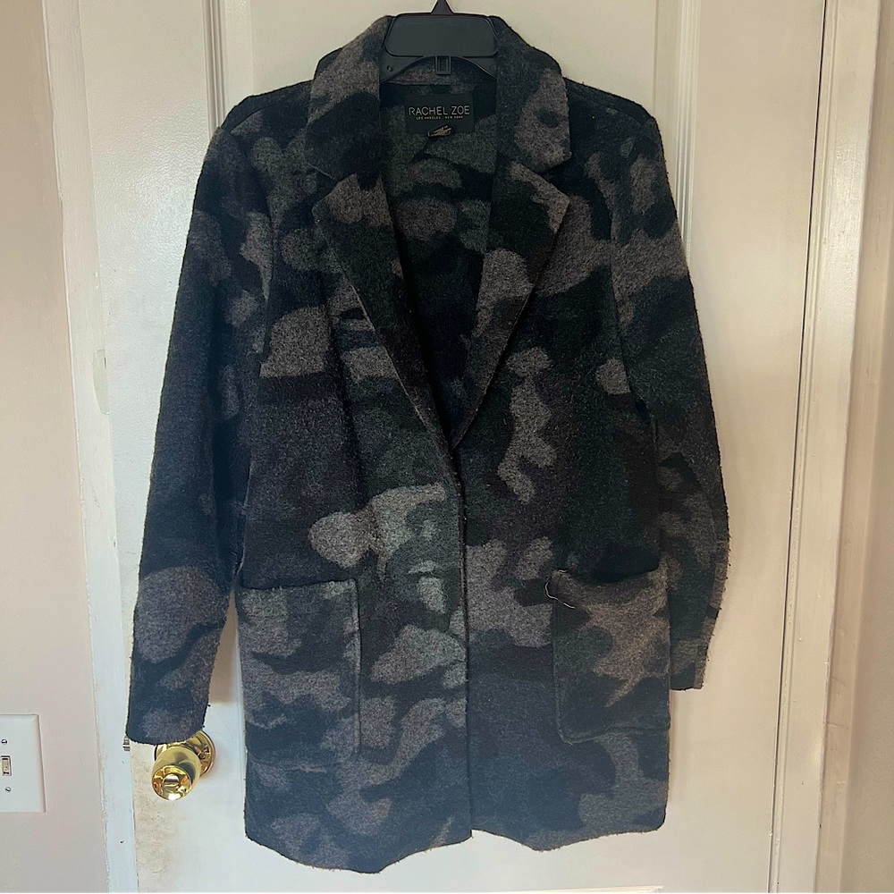 Rachel Zoe Camo Wool Coat by size Medium